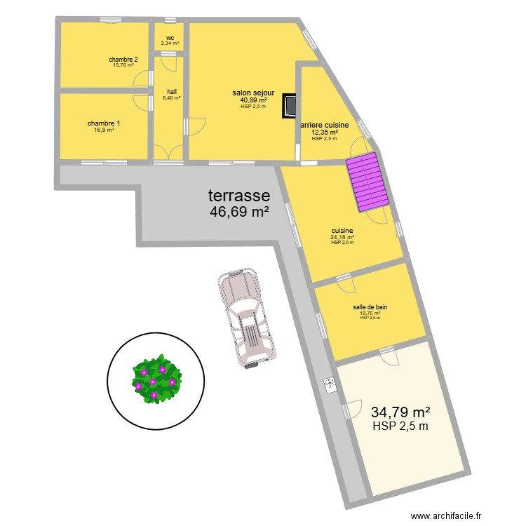BOMY¨2. Plan de 11 pièces et 225 m2