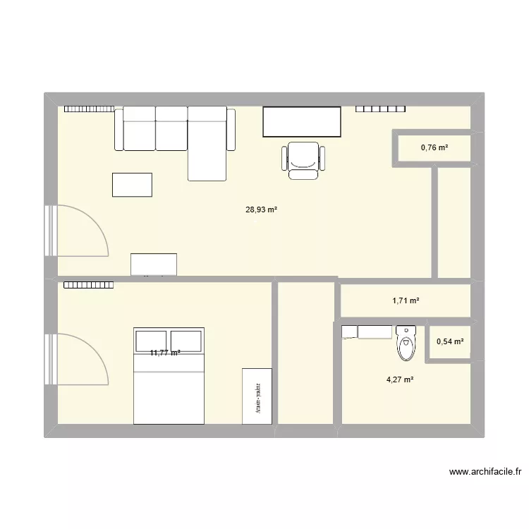 maison toup. Plan de 6  et 48 m²