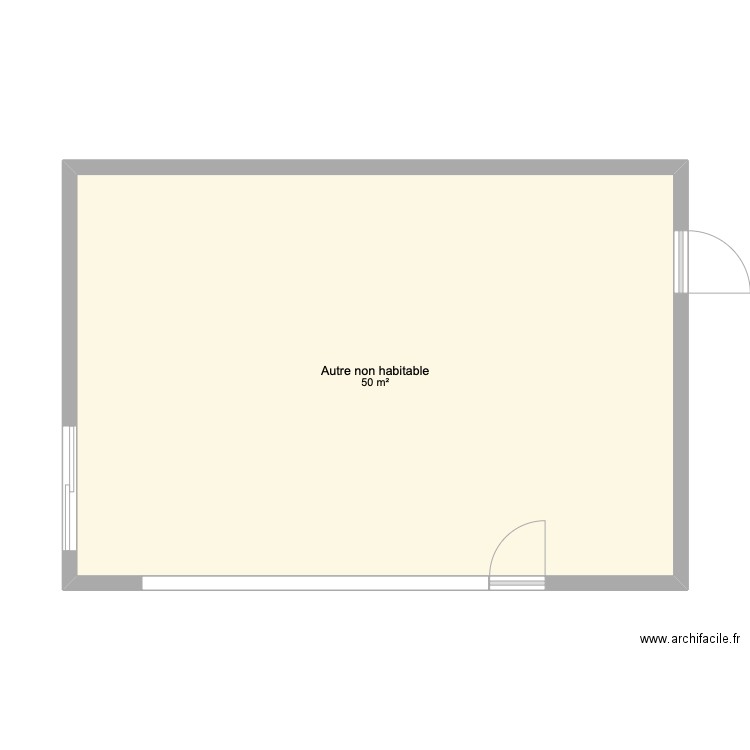boutique. Plan de 1 pièce et 50 m2
