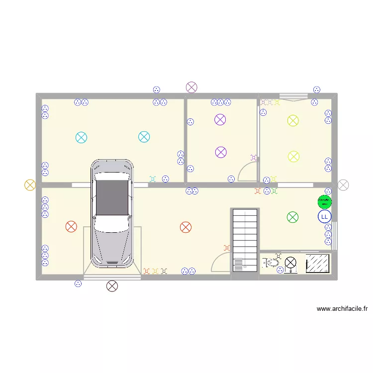 TASSIN ELECTRICITE sous sol. Plan de 6  et 85 m²