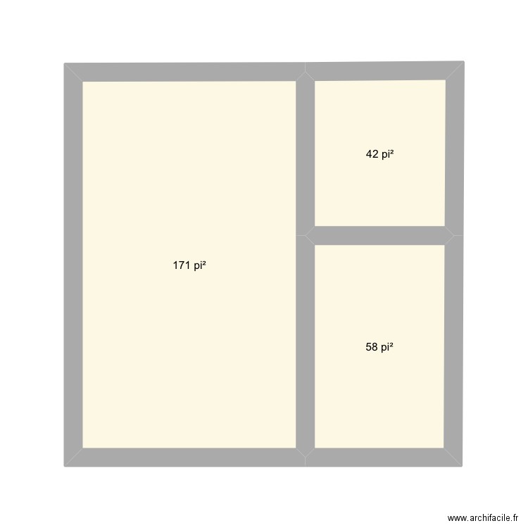 Nouveau sous sol. Plan de 3 pièces et 25 m2