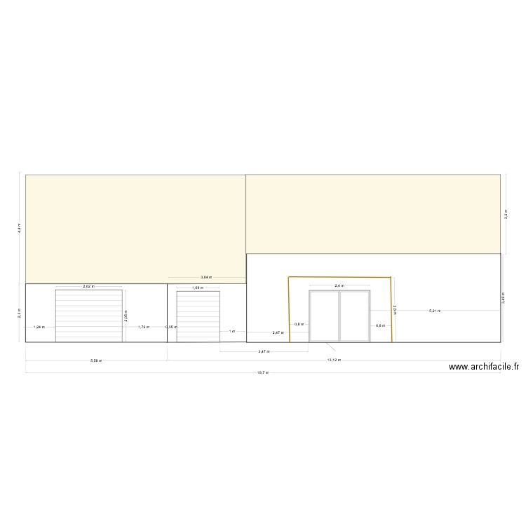 façade sud Emilie. Plan de 0 pièce et 0 m2