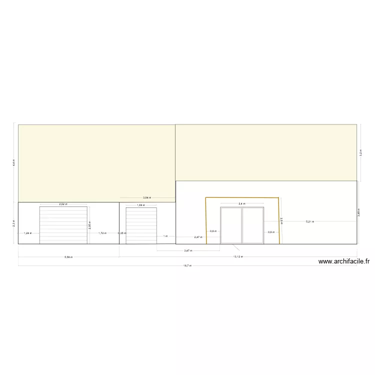 fa&ccedil;ade sud Emilie. Plan de 