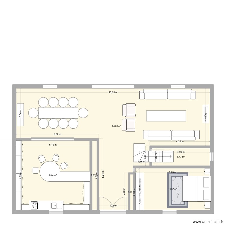 Maison Vanessa. Plan de 6 pièces et 113 m2