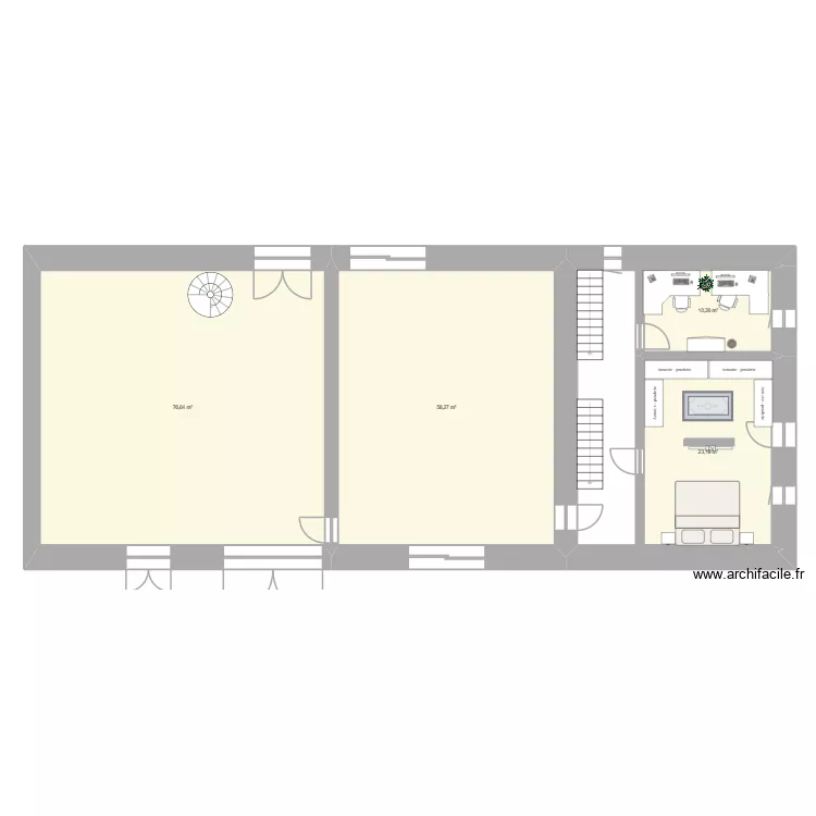1er étage avec SDB. Plan de 4 et 168 m² 1er étage avec SDB. Plan de 4 et 168 m²