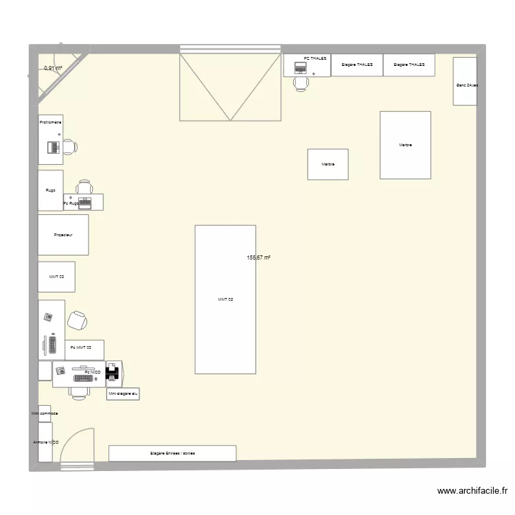 Laboratoire Actuel. Plan de 2 et 157 m² Laboratoire Actuel. Plan de 2 et 157 m²