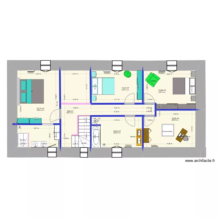 Nico-Emilie-R+1. Plan de 8 pièces et 180 m² Nico-Emilie-R+1. Plan de 8 pièces et 180 m²