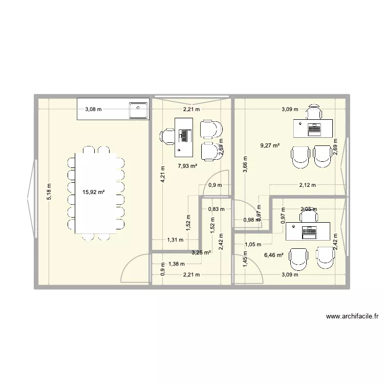 spironello Mondouzil. Plan de 5  et 43 m²