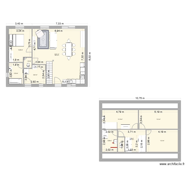 salome. Plan de 14 pièces et 141 m2