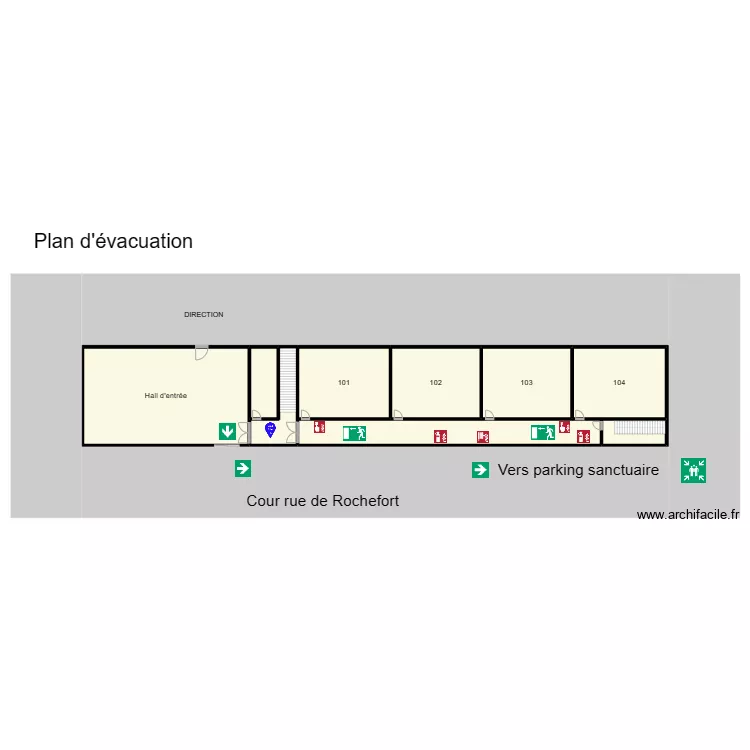1ère aile - Rez-de-chaussée. Plan de 1ère aile - Rez-de-chaussée. Plan de