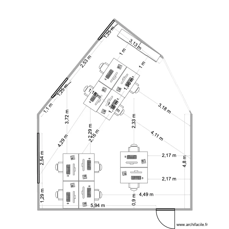 Open space 1 - Option 2. Plan de Open space 1 - Option 2. Plan de