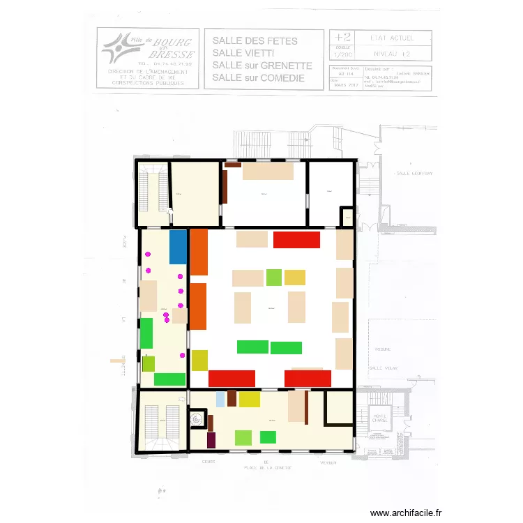 SALLE DES FETES BOURG EN BRESSE 2026 final. Plan de 8 et 827 m² SALLE DES FETES BOURG EN BRESSE 2026 final. Plan de 8 et 827 m²