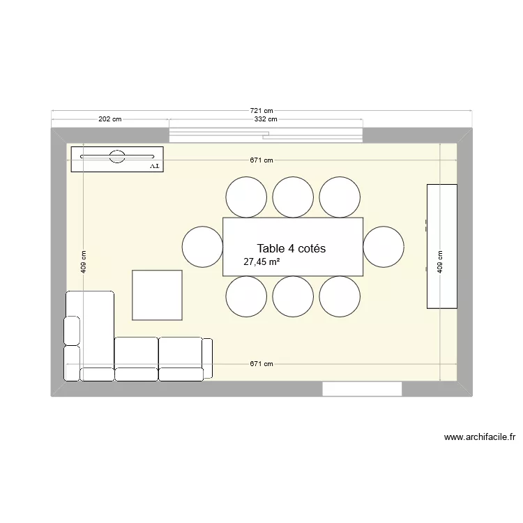 SALON. Plan de 