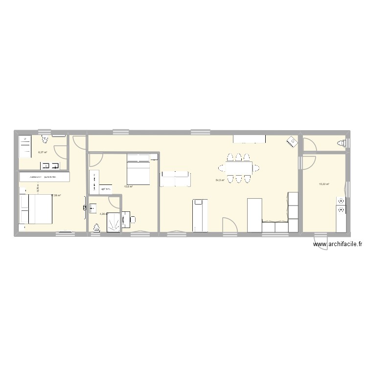 ced 2. Plan de 6 pièces et 114 m2