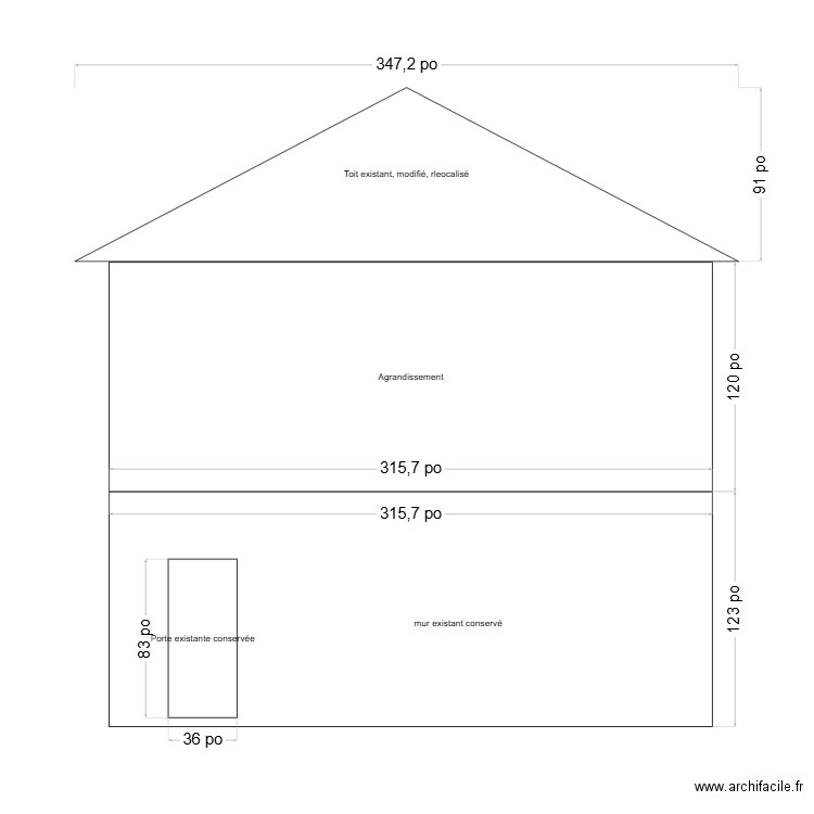 Élévation_existant. Plan de 0 pièce et 0 m2