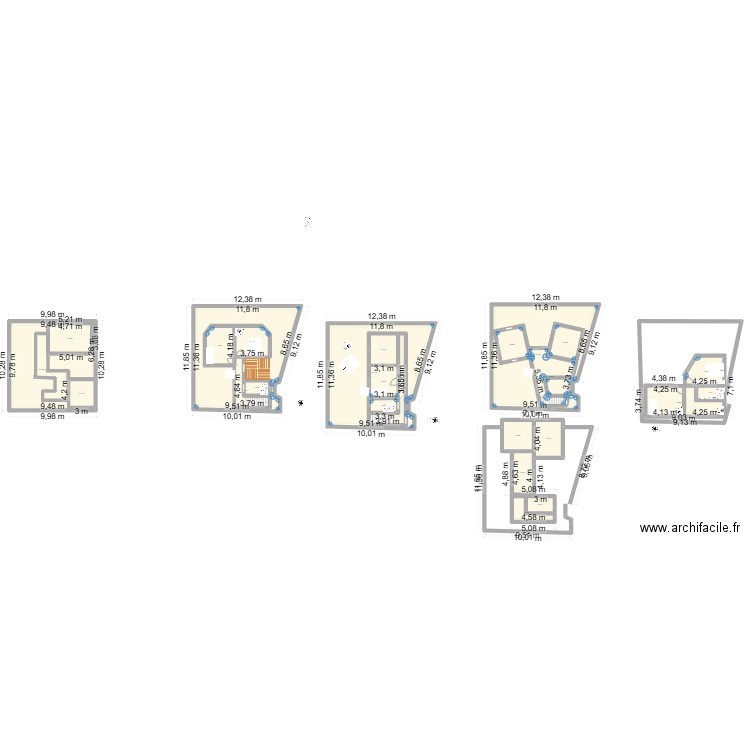 40 m2 réhaussement. Plan de 25 pièces et 632 m2