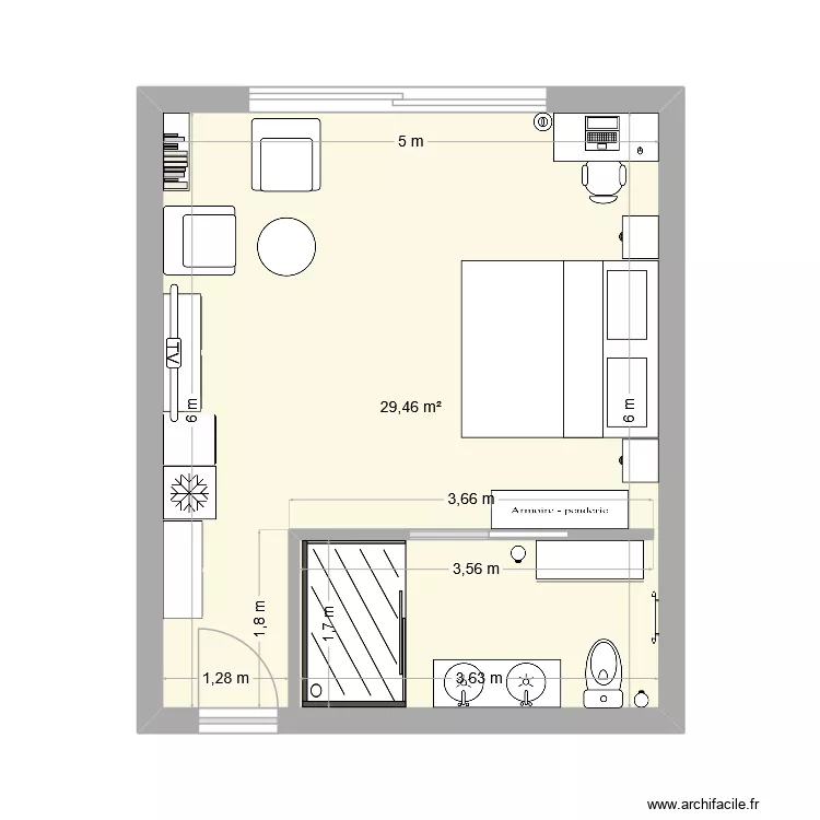 Plan &eacute;tage. Plan de 2  et 35 m²