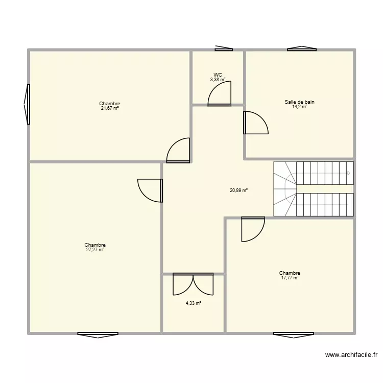1er &eacute;tage. Plan de 7 Pièces et 110 m²