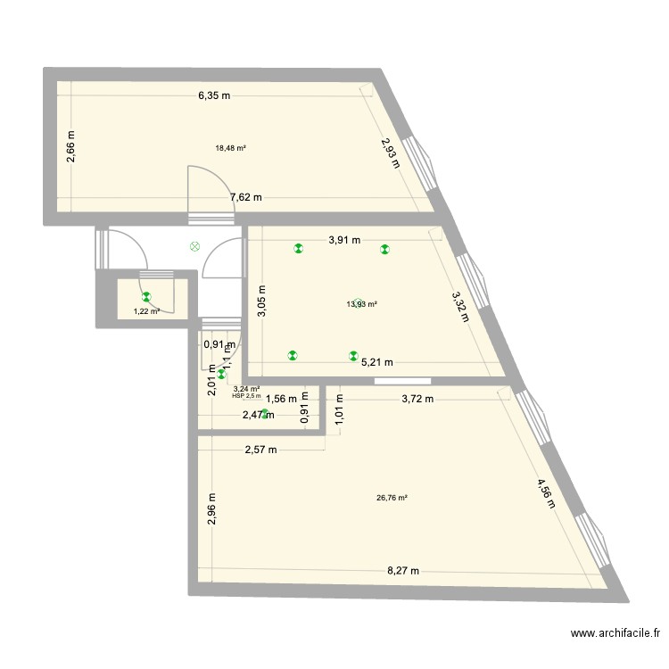 STECOLOMBE. Plan de 5 pièces et 64 m2