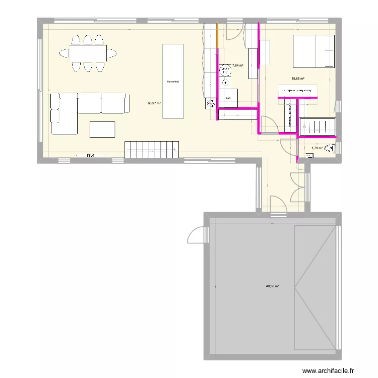PROJET 2. Plan de 5  et 137 m²