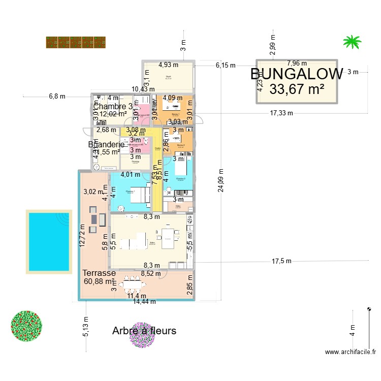 Maison 333-1. Plan de 15 pièces et 259 m2
