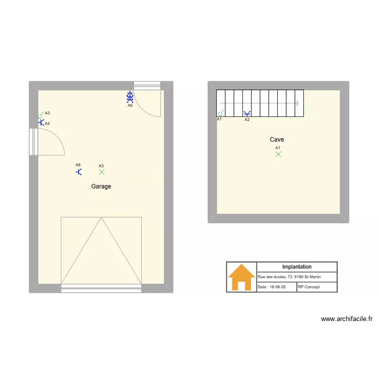 Implantation Justine 1. Plan de 