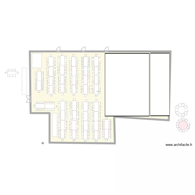Laurentie rectangle mixte rectangle. Plan de 1  et 455 m²