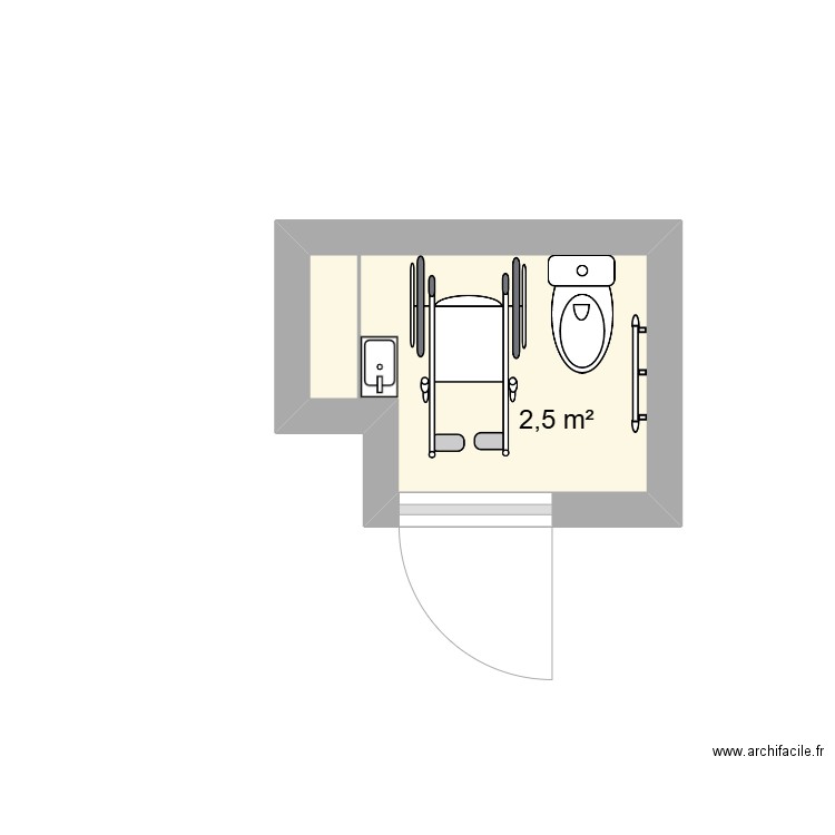 SALLE DES FETES. Plan de 1 pièce et 3 m2