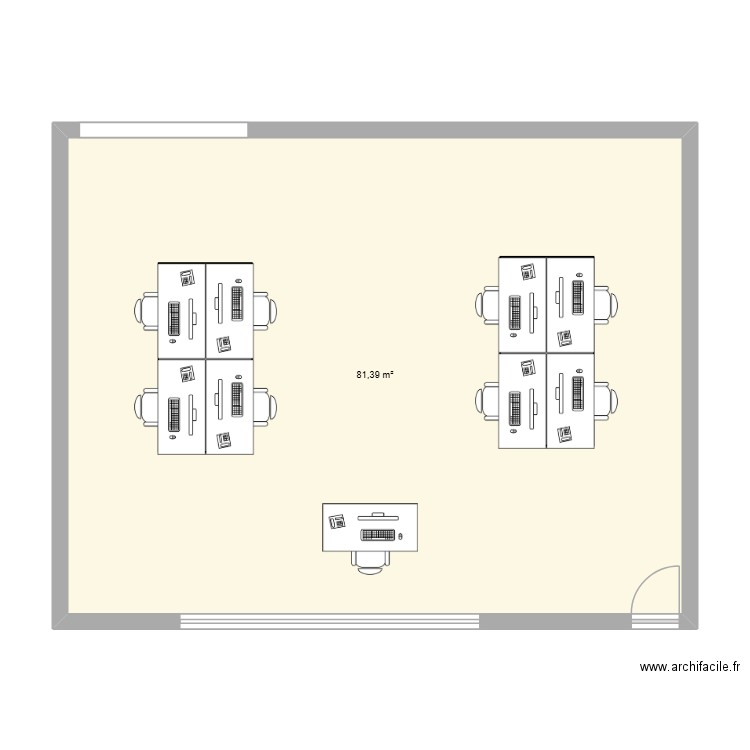 Bureau REPA. Plan de 1 pièce et 81 m2