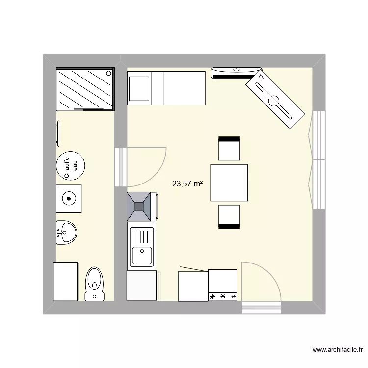 STUDIO. Plan de 1 et 24 m² STUDIO. Plan de 1 et 24 m²