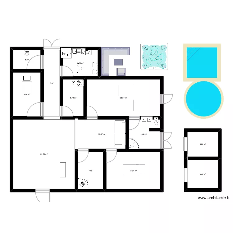 lys beauty. Plan de 13 pièces et 138 m²