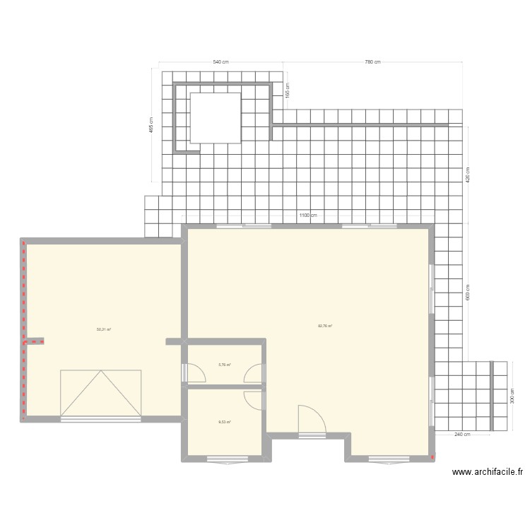 Terrasse Version10. Plan de 4 pièces et 148 m2