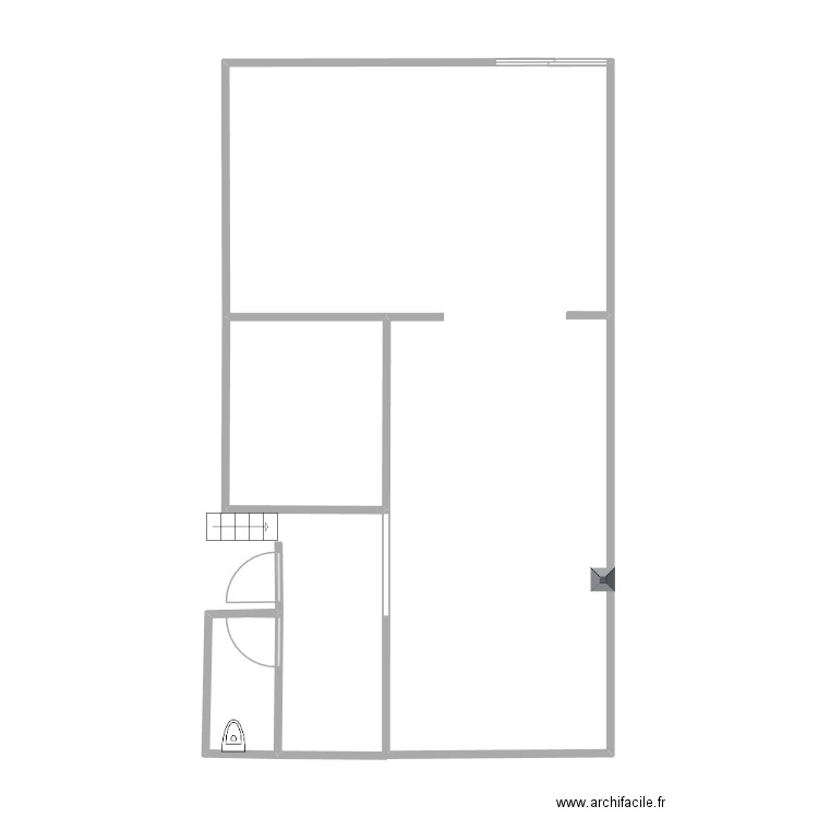 salle a manger. Plan de 3 pièces et 58 m2