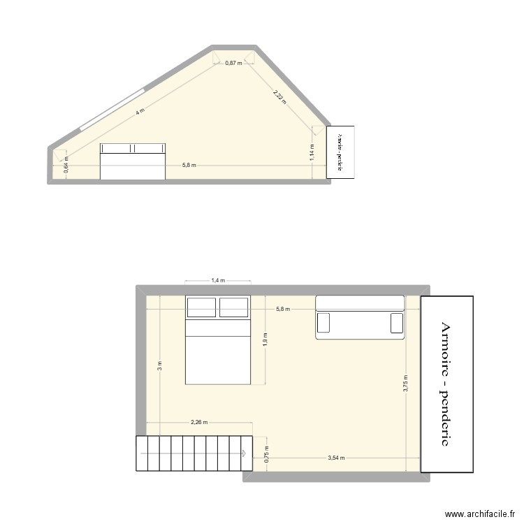 APPART CLEM. Plan de 2 pièces et 31 m2