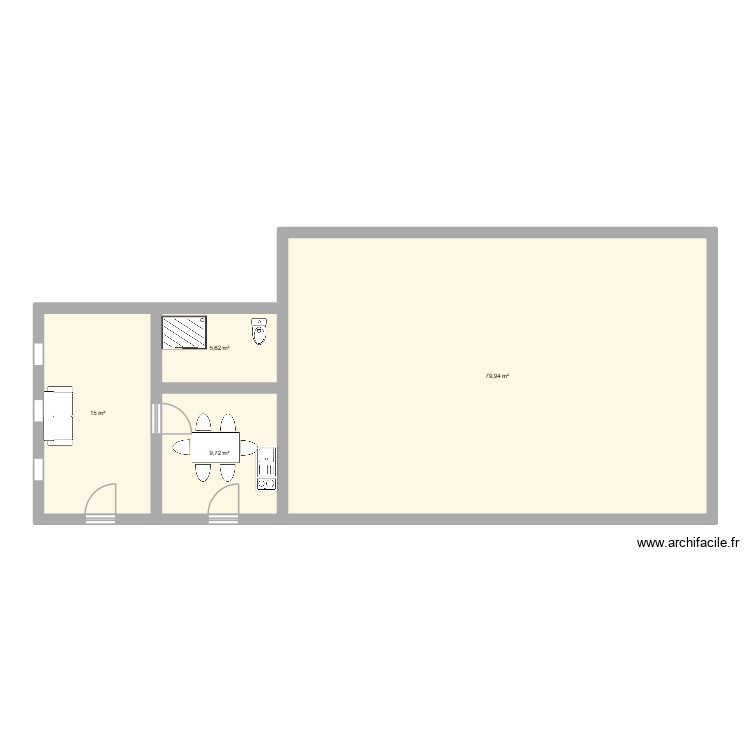 ateleir. Plan de 0 pièce et 0 m2