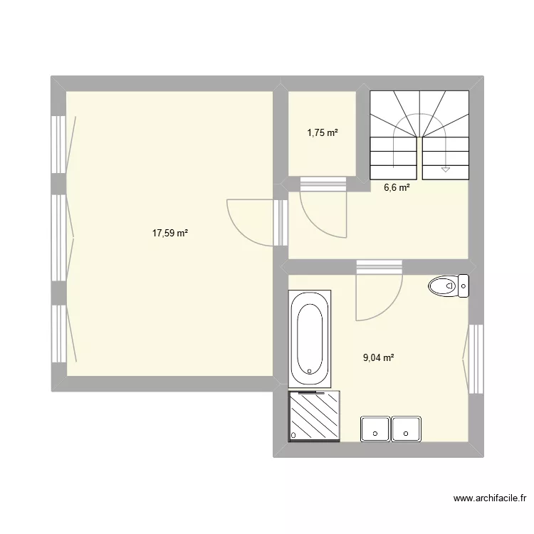 Station 2e. Plan de 4  et 35 m²