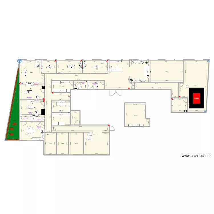 Cabinet-labo sif. Plan de 26  et 473 m²