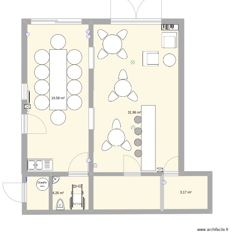 heureux2. Plan de 4 pièces et 59 m2