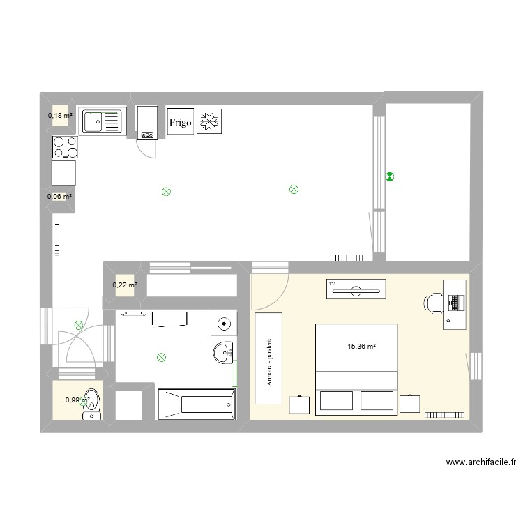 Apt Eric. Plan de 5 pièces et 17 m2