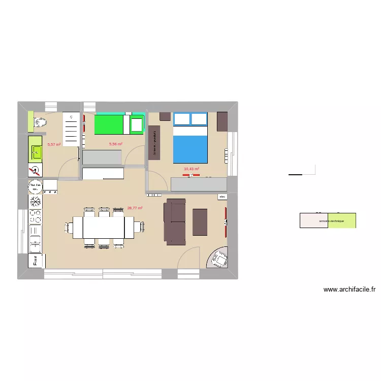 new 50m2 2ch. Plan de new 50m2 2ch. Plan de