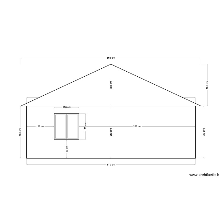 Facade Ouest. Plan de 0 pièce et 0 m2