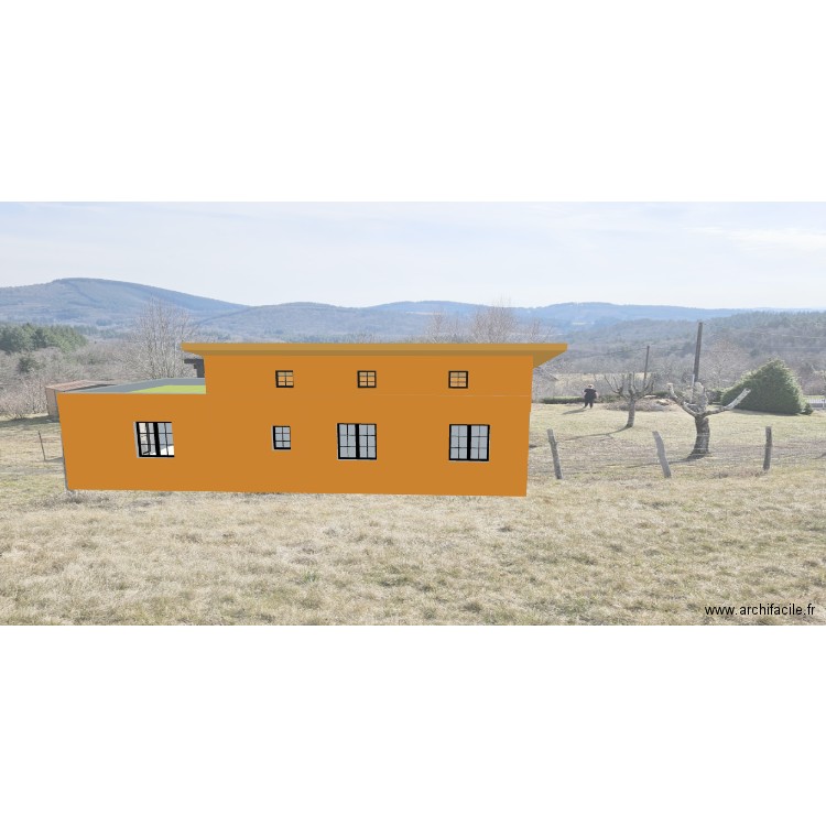 Chalet avril toiture arrière. Plan de 6 pièces et 73 m2