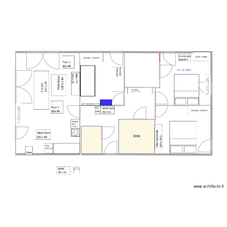 PLAN 2. Plan de 2 pièces et 18 m2