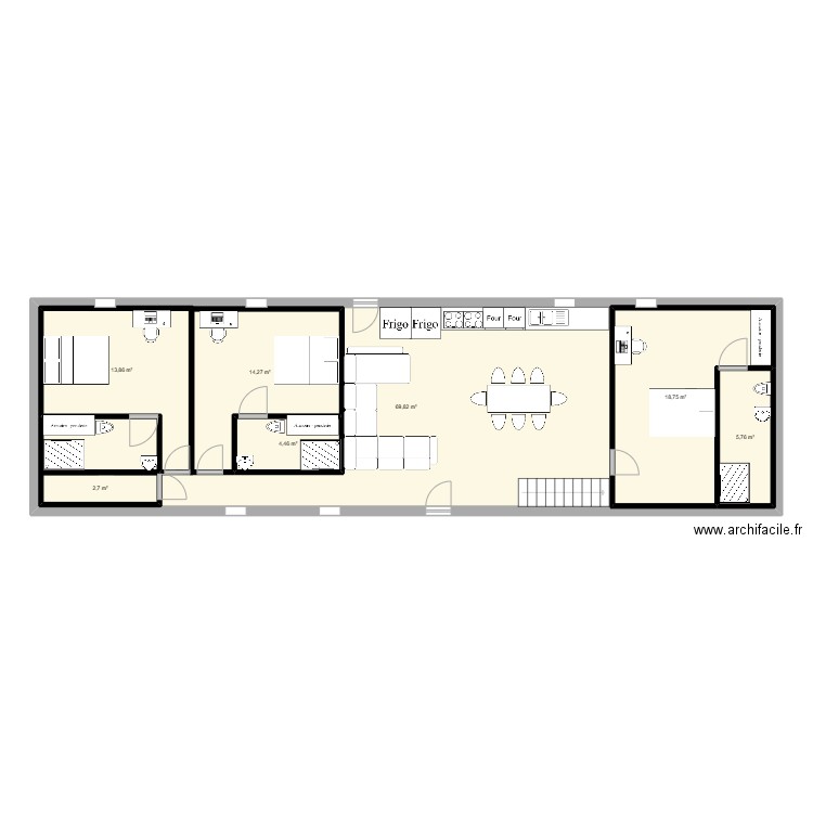 BF MACONNERIE 1. Plan de 7 pièces et 180 m2