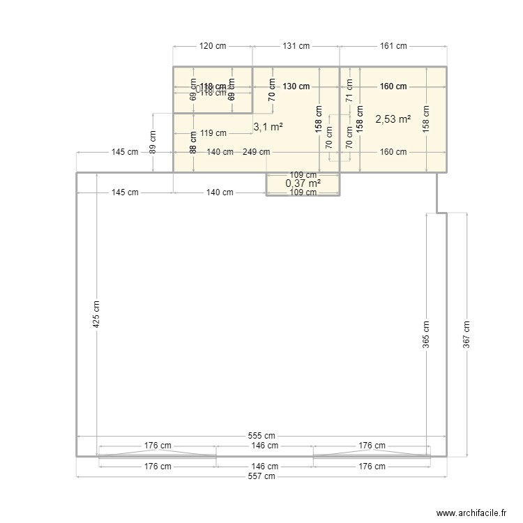  75012. Plan de 4 pièces et 7 m2