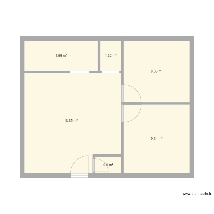 JOSSUA Sophia new quincy v1. Plan de 6 pièces et 43 m2