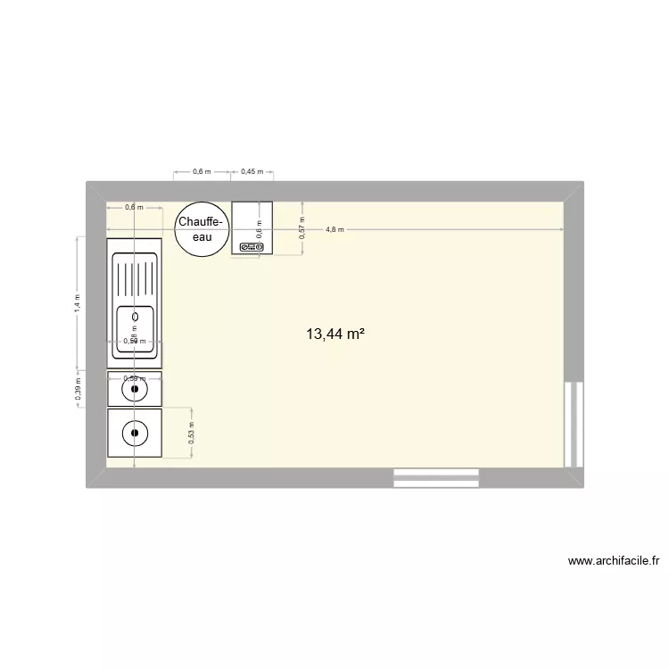 Buanderie. Plan de 1 et 13 m² Buanderie. Plan de 1 et 13 m²