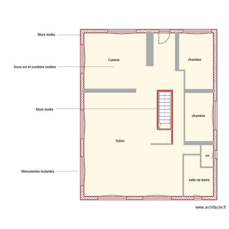 Rizzotto étape 1. Plan de 5 pièces et 111 m2