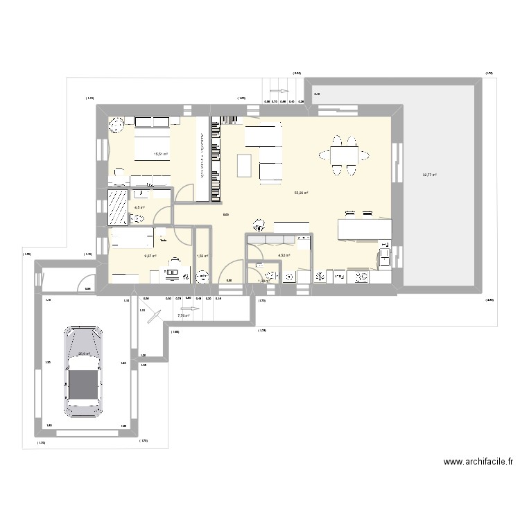 Lot 02 nov. Plan de 10 pièces et 160 m2