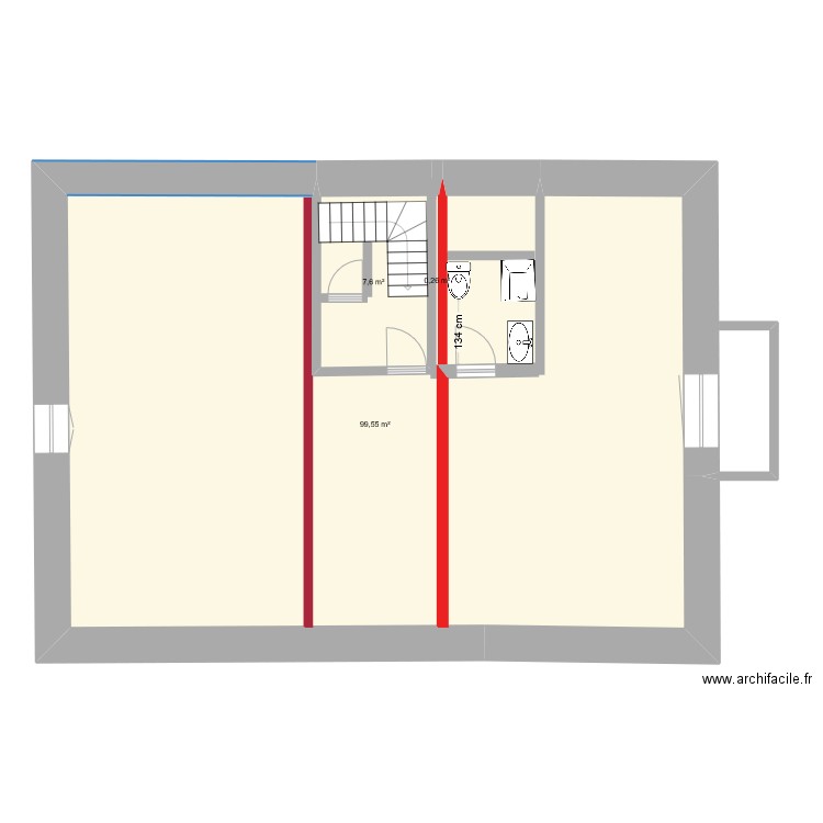  bis apezarena 1. Plan de 3 pièces et 107 m2